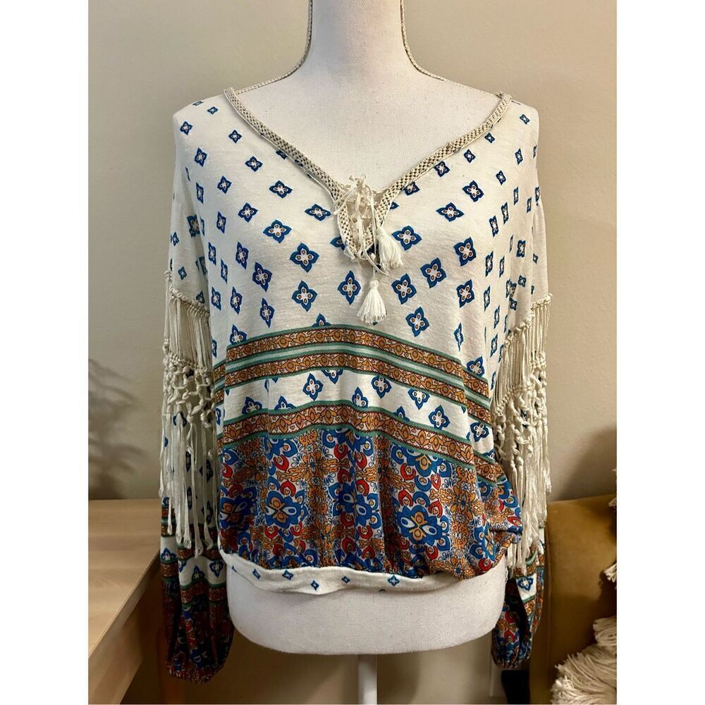 Free People Macra Maze Me Blouson Top  Size XS - Picture 2 of 10